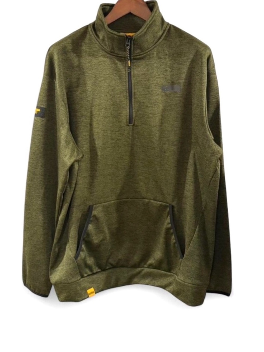 NWT Men’s DeWalt Olive Green Half-Zip Pullover w/ Pockets Size XL